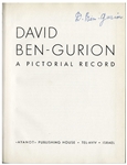 David Ben-Gurion Signed Copy of ''David Ben-Gurion / A Pictorial Record''